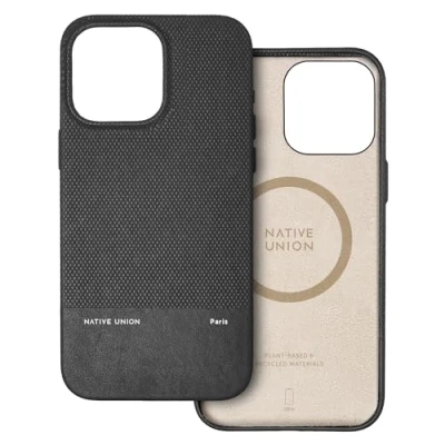Image de Native Union (Re Classic Case Coque (Re) Compatible MagSafe Matériaux recyclés et d&#039;origine végétale Protection Contre Les Chutes de 1,8 m / 6 pi pour iPhone 15 Pro Max (Noir)