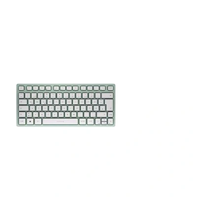 Image de CHERRY KW 7100 MINI BT, Clavier compact multi appareils avec trois canaux Bluetooth, Disposition allemande (QWERTZ), Design plat, étui de transport inclus, Agave Green