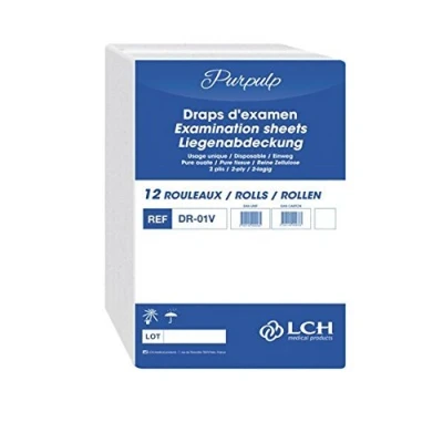 Image de LCH Draps d’Examen Résistants Absorption Optimale Pré Découpés tous les 35 cm Largeur 50 Livraison par Rouleaux de 12