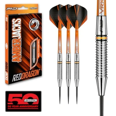 Image de RED DRAGON Amberjack 17: 24g Fléchettes Pointes Acier avec Ailettes et Tiges de Flechettes