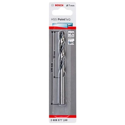 Image de Bosch Accessories 1x Forets hélicoïdaux HSS PointTeQ (pour métal, 7 x 69 109 mm, accessoires pour perceuse visseuse)