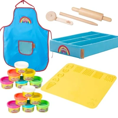 Image de Kit de Loisirs Créatifs ROBA x Play Doh 12 Pots Pâte à Modeler + Tablier Tapis 3D et Accessoires pour Enfants dès 3 Ans