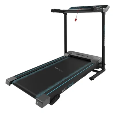 Image de Cecotec Tapis de Course Pliable DrumFit WayHome 1000 Runner Sprint. 600 W, 1 à 10 km/h, 12 programmes, Panneau Commande LED, Surface 100x40 cm, Roues et Support pour appareils.