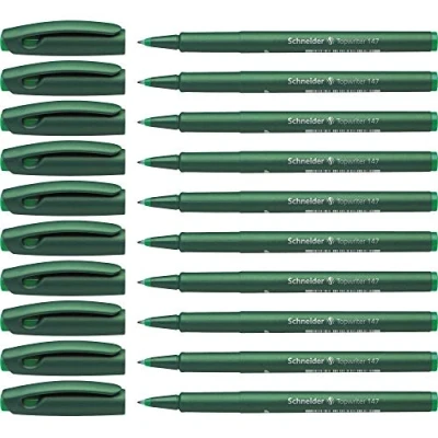 Image de Schneider Topwriter 147 Lot de 10 Stylos fibres avec pointe fibre extra dure Encre vert