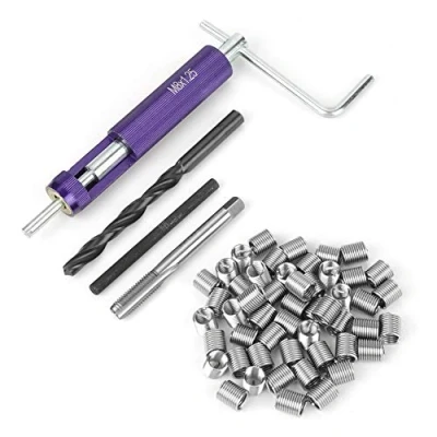 Image de Kits Réparation de Filetage + 50pcs Hélicoïdal Enroulé d&#039;Acier Inoxydable Insère Insertions M8 x 2D