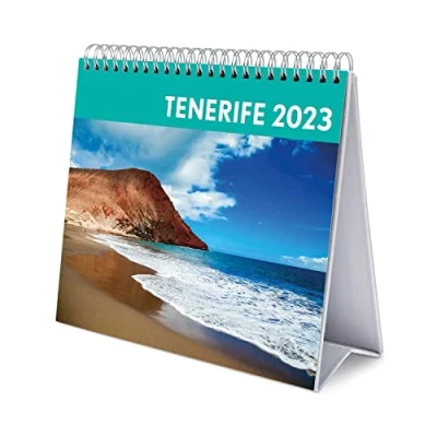 Image de Grupo Erik CS23030 Calendrier de Bureau 2023 Tenerife 12 Mois 20 x 18 cm, Mensuel en Français, Janvier à Décembre Certifié FSC, avec Support Rigide