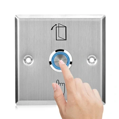 Image de Sonew Bouton Poussoir de Porte En Acier Inoxydable, Déverrouillage Du Système Contrôle D&#039;accès Interrupteur D&#039;ouverture Avec Voyant Lumineux