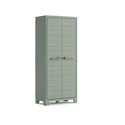 Image de Keter Armoire Utilitaire Planet Outdoor Multifonctions pour Intérieur et Extérieur Étagères Pieds Ajustables Canessable 80 x 44 182 cm Vert Jade 80% Recyclé Packaging renforcé