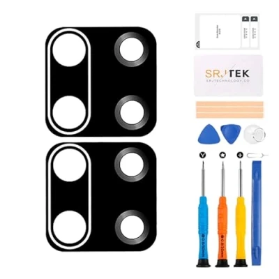 Image de Lentille de rechange pour appareil photo arrière Xiaomi Redmi Note 9S 9 Pro M2003J6A1G, M2003J6B2G avec kit réparation d&#039;outils professionnels (noir Lot 2)