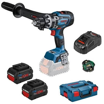 Image de Perceuse visseuse sans fil Bosch Professional BITURBO GSR 18V 150 C (couple maxi Nm, module de connectivité, 2 batteries ProCORE18V 8.0Ah, chargeur rapide GAL 1880 CV, dans L BOXX 136)