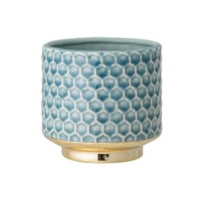 Image de Nordring Pot de Fleur Goldy Pots Fleurs décoratifs Couleur pour intérieur Style rétro créatif S (10 cm ø), Leu Ciel, Céramique