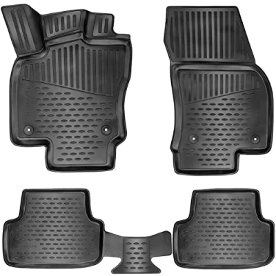 Image de Lot de tapis en caoutchouc, design 3D, pour Skoda Scala à partir 2019, bord extra haut 5 cm