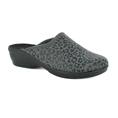 Image de inblu Chaussons Femmes Pantoufles Femme Imprimé léopard Talon Conforts, Gris Foncé, 39 EU