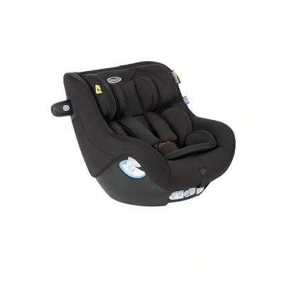 Image de Graco SnugGo i Size R129, siège auto rotatif à 360 ISOFIX, de 40 105 cm (de la naissance jusqu&#039;à environ 4 ans), harnais 5 points et position allongée, barre anti rebond, noir, Midnight