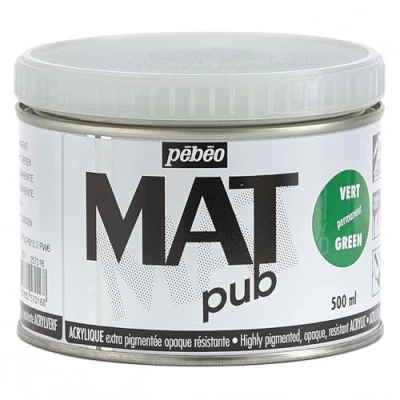 Image de Pébéo Mat Pub Peinture Acrylique Extra Fine et Mate Vert permanent 500ml