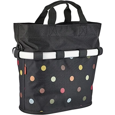 Image de KlickFix Farradtasche Bikebasket Oval Mixte, Dots (Pois colorés), 34 x 31 17.5 cm