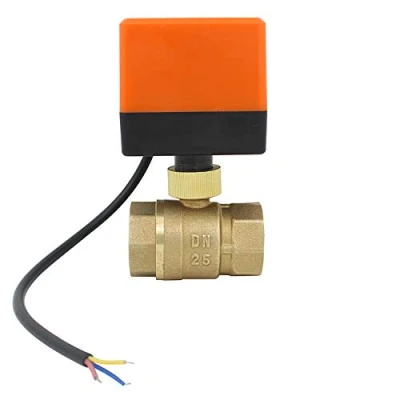 Image de vanne 2 voies motorisee spherique electrique 220v electrovanne normalement ouverte 1/2 3/4 1 1/4 pouce (1 DN25)