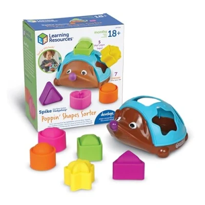 Image de Learning Resources Trieur de Formes du hérisson Spike, 7 pièces, à partir 18 Mois, pédagogiques, bébé, éducatifs, motricité Fine, Jouets Montessori, LER9118, Taille Unique