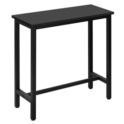 Image de WOLTU 1 X Table de Bar bistrot Structure en métal Plateau aggloméré, Haute à Manger 100x40x100cm, Noir BT33sz