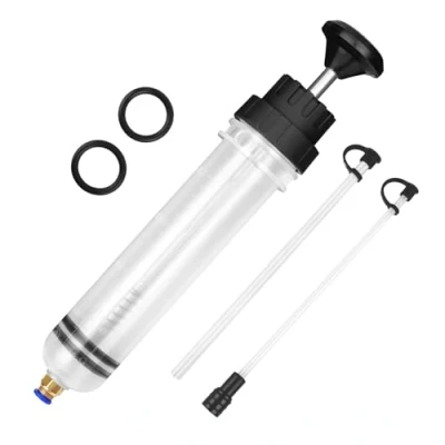 Image de VFANDV Seringue a Huile,200CC Injecteur Extracteur avec 2 Tuyaux Huile Une Paire D&#039;anneaux en Caoutchouc de Rechange Aspiration pour Huiles Transmission