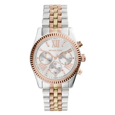 Image de Michael Kors Lexington Montre à aiguilles silvercoloured/goldcoloured/rosegoldcoloured, Femme, Taille: One Size