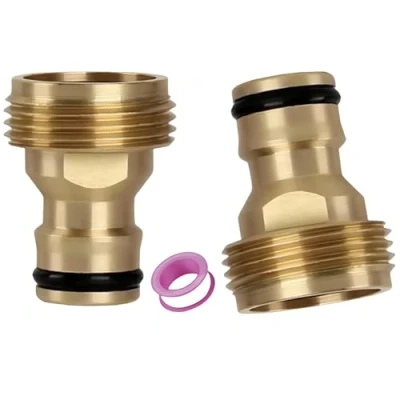 Image de Raccord rapide de tuyau d&#039;arrosage 3/4&quot;, filetage extérieur, adaptateur robinet en laiton 3/4&quot; BSP compatible avec fileté et pistolet pulvérisateur jardin.