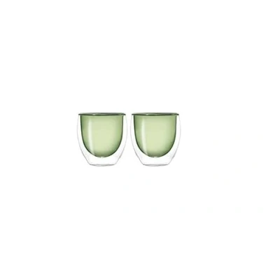 Image de WD Lifestyle Lot DE 2 Verres A Cafe Double PAROI Couleur Vert 100 ML