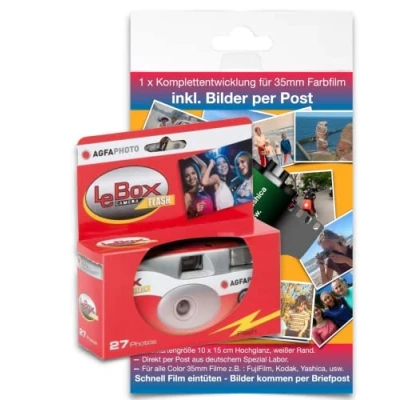 Image de antonKUNZE AgfaPhoto LeBox 400 Appareil Photo jetable 27 Flash/Flash avec développement Complet pour jusqu&#039;à Photos Couleur par courrier