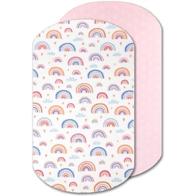 Image de Lovely Hippo Draps Housses cododo Iora Compatible 100% Coton Drap Housse (60 x 80 cm, Arc en Ciel)