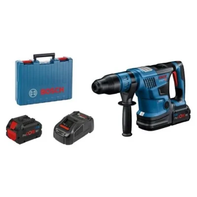 Image de Bosch Professional Perforateur sans fil BITURBO GBH 18V 36 C (SDS max, 2 batteries ProCORE18V 5.5Ah, chargeur rapide GAL 1880 CV, module Bluetooth GCY 42, poignée, chiffon, graisse, coffret)