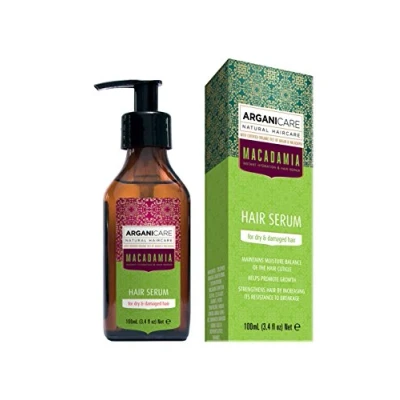 Image de Arganicare Gamme Macadamia SÉRUM RÉPARATEUR A l&#039;huile de Bio Accélère la pousse Renforce &amp; Apporte Résistance contre chute Cheveux Secs, Abimés 100 mL