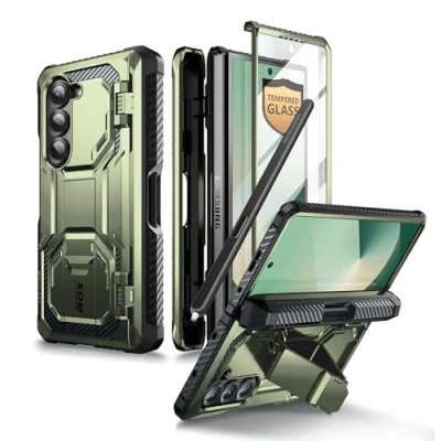 Image de i Blason Coque pour Samsung Galaxy Z Fold 6 avec Porte Stylet [Protecteur d&#039;Ecran Verre Trempé] [Support Pliable] Armorbox [Protection Robuste Qualité Militaire] Antichoc 6, Vert