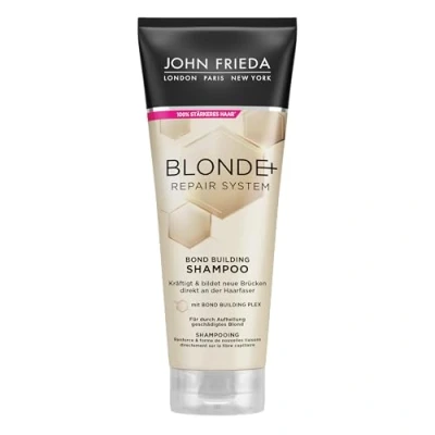 Image de John Frieda Blonde+ Repair System Shampooing Bond Building Contenu : 250 ml Pour cheveux abîmés par éclaircissement Avec Plex