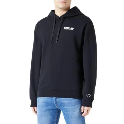 Image de Replay Sweat à capuche avec capuche, noir 098 (noir), S pour homme