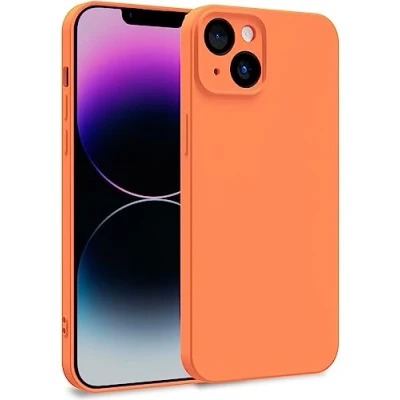 Image de MyGadget Coque Compatible avec Apple iPhone 14 Plus Case TPU Souple &amp; Soft Doublure Microfibre Cover Protection Extra Fine Légère Orange