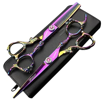 Image de Ensemble professionnel de coupe cheveux 6 pouces, ciseaux tranchants en acier inoxydable(6 pouces 2pc A)