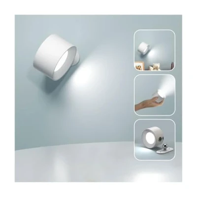 Image de Feallive Applique murale LED pour intérieur, lampe avec batterie 1800 mAh port de charge USB, contrôle tactile 3 niveaux luminosité, rotation à 360 salon, escalier, couloir, Multicolore, (DS126)