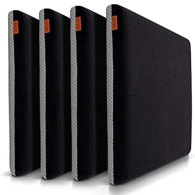 Image de Coussin d&#039;Assise Chaise de 40x40 Eckig 4er Set Noir Test Très Bien Prix l&#039;Innovation Ergonomie Moyennement Dur H3 Banquette Mousse à Mémoire Forme