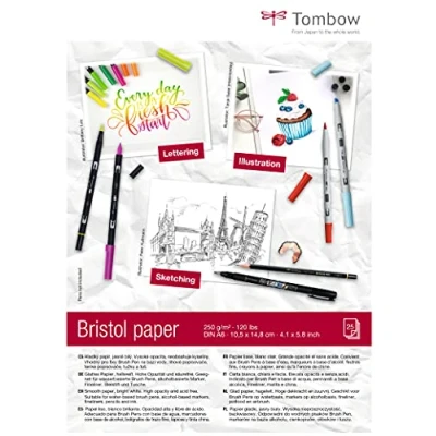 Image de Tombow Papier bristol A6 (14,8 x 10,5 cm), 250 g/m², 25 feuilles