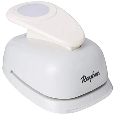 Image de Rayher Perforatrice Hobby 69084000 à design rond/circulaire, diamètre 7,60 cm 3 pouces, adaptée au papier/carton jusqu&#039;à 220 g/m² blanc