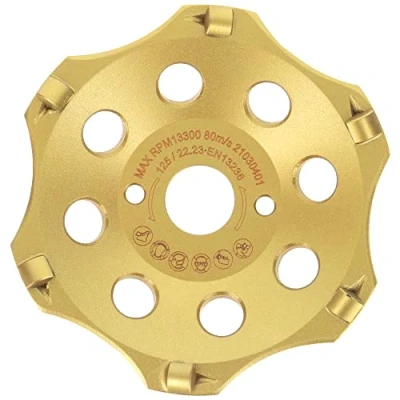 Image de PRODIAMANT PKD Meule diamantée 125 mm x 22,2 6 segments Compatible meuleuse d&#039;angle