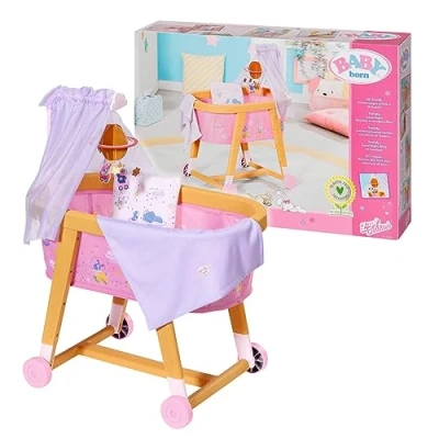 Image de BABY born Good Night Berceau pour Poupées de 43 cm les Petites Mains, Jeu Créatif Développe l’Empathie et Aptitudes Sociales, 3 ans + Contient Du Linge Lit, Mobile 1 Canopée