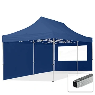 Image de TOOLPORT Tente Pliante 3x6 m 2 côtés Aluminium Barnum Chapiteau Pliant Tonnelle Stand Paddock Réception Abri PES300 Bleu