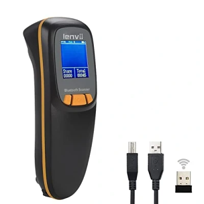 Image de LENVII R777 Lecteur de Code Barre sans Fil et Filaire, 2.4G/Bluetooth/USB Scanner Codes à Barres 1D/2D/Datamatrix QR Barcode Douchette (Noir)