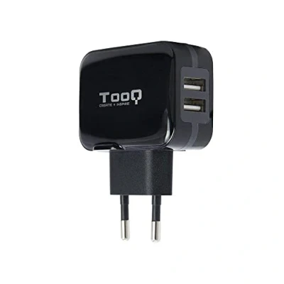 Image de TooQ TQWC 1S02 Chargeur Mural avec 2xUSB (5V 3.4A, 17W), AI Power Tech, Noir