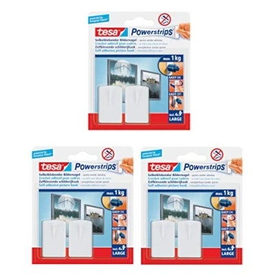 Image de tesa Powerstrips Lot de 6 clous autocollants pour tableau Blanc