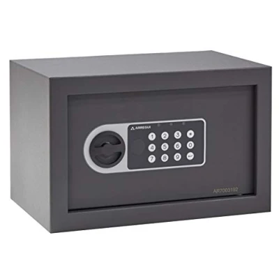 Image de ARREGUI Premier 16501 S1 coffre fort en acier avec serrure électronique, de sécurité pour la maison, clavier à code programmable, clé d&#039;urgence, 20 x 31 cm, 9 L