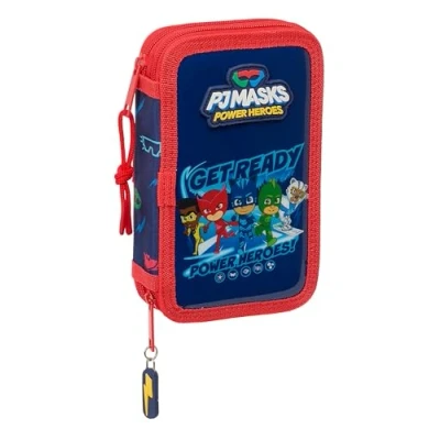 Image de Safta PJMASKS READY Trousse scolaire pour enfant, avec 28 outils inclus, pratique et polyvalente, qualité résistance, 12,5 x 4