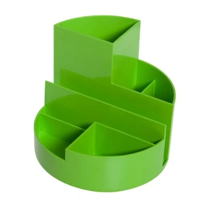 Image de MAUL organisateur de bureau MAULrundbox 140x125mm Organiseur stylé à 6 compartiments pour ranger stylos, ciseaux et carte notes Rangement pratique le Vert clair