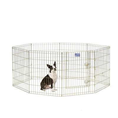 Image de MidWest Homes for Pets Exercise Pen avec porte, 76,20 cm, Doré